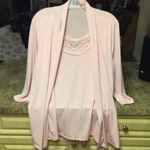 LADIES SIZE LARGE NEW NO TAG PINK BLOUSE